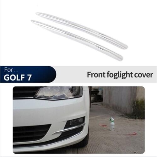 For Volkswagen VW Golf 7 2014-2017 ABS chrome-plated front fog lamp decorative bright strips, front bumper bright strips