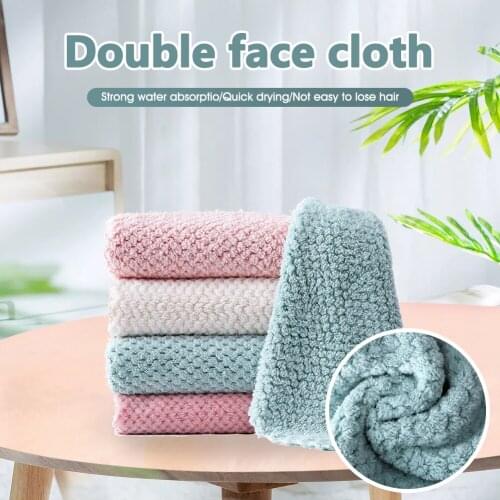 Efficient Microfiber Wipe Cloth Anti-grease Wiping Rag Super Absorbent Home Washing Dish Kitchen Cleaning Towel