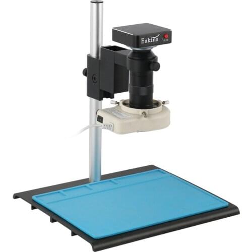 SONY Sensor 1080P Electronic Digital Industrial Video Microscope Camera 100X 180X C mount Lens 56 LED Ring Light For PCB Repair