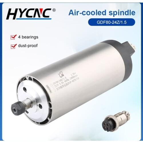 CNC Milling Machine 1.5 KW Circular Air-Cooled Spindle Motor ER11 D = 80mm 220V 5.6A 24000rpm Used For DIY Engraving Milling