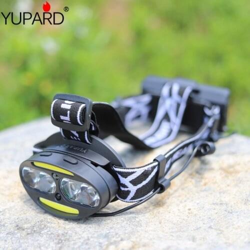 IR Sensor Headlight USB Rechargeable T6+ COB Induction LED Headlamp Fishing Head Light Lamp Lantern By 18650 Battery