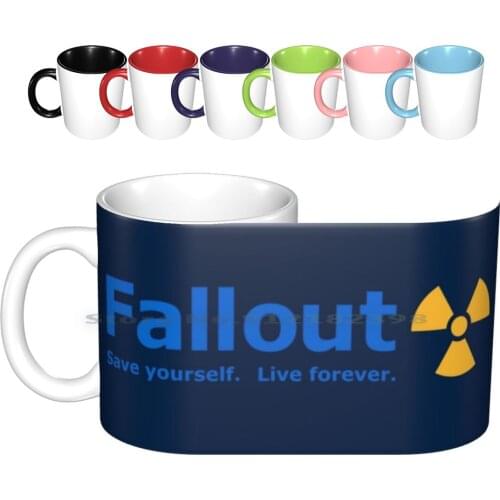 Shopper Ceramic Mugs Coffee Cups Milk Tea Mug Logo Parody Shopper Radiation Logo Bio Hazard Apocalypse Zombie Outbreak Disaster