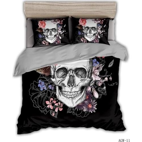 Skull Series Picture Bedding Duvet Cover Pillow Case Single Double Large King Duvet Cover Bedding Set King Size Bedding Set
