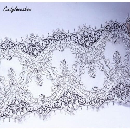 3 Meters long 24cm wide Red White Double Edging Eyelash Guipure Lace Trimming Bra Wedding Lace Trim French Lace Trim Fabrics DIY
