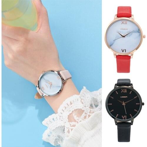Quartz Watch Women wristwatch viger Fashion simple Waterproof watch add PU Leather watch band Wristband Suitable for gifts New