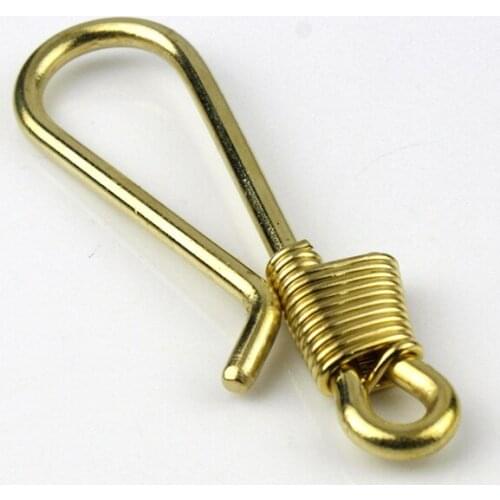 Brass Retro Wire Winding Keychain Belt U Hook Fish Hook Fob Clip 2 sizes Available