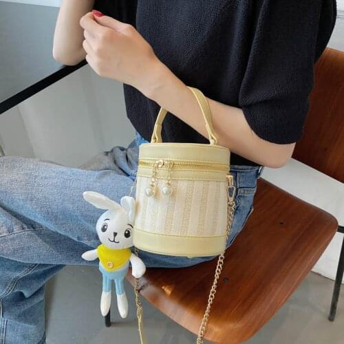 Summer Womens Bucket Bag 2021 Trend Purses and Handbags Luxury Designer Chain Casual Cute Cartoon Leather Shoulder Bag Ladies