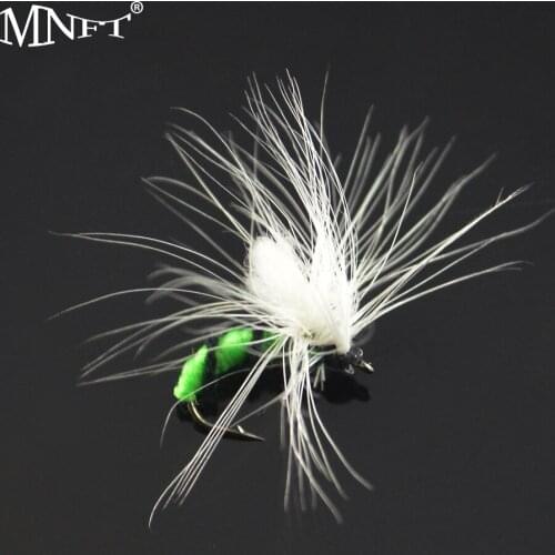 MNFT 6PCS 11# Pure White Wing Nymph Fly Fishing Bait Fishing Hook Dry Fly Lures