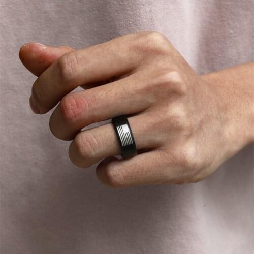 MOREDEAR 8mm Black Titanium the Stars and the Stripes Ring American Flag Ring For Men and Women