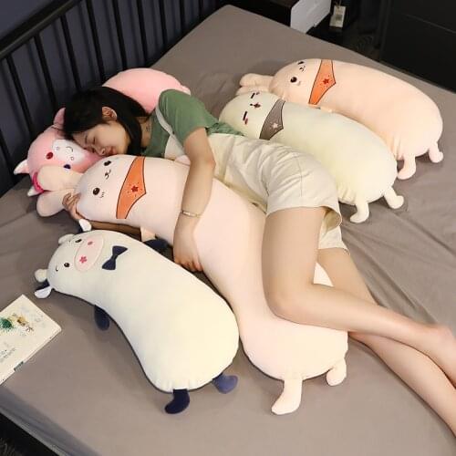 Cartoon Cute Crescent Pillow Soft Stuffed Animal Rabbit Unicorn Cow Bear Cushion Boyfriend Pillow For Children Girls Gift