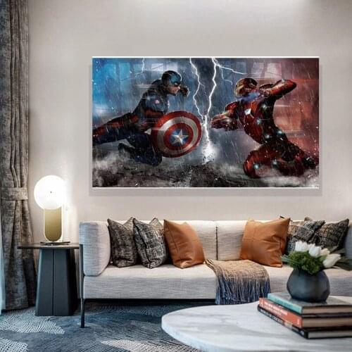 Full Diamond Embroidery Marvel Captain America Iron Man Anime Diamond Painting Cross Stitch Kits Room Decoration Disney