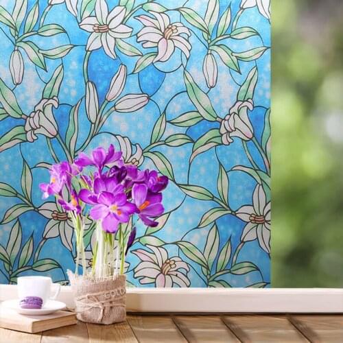 Blue pattern glass sticker surface glue electrostatic frosted glass film opaque window paper film environmental window film