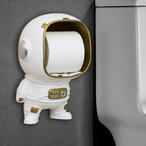 European Style Wall Hanging Astronaut Tissue Holder Paper Roll Toilet Holder Home Wall Decoration Accessories Fun Storage Rack