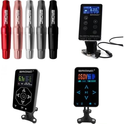 Original BRONC V4 Permanent Makeup Tattoo Machine Pen With New BRONC Tattoo Power For Tattoo Pen Machine Kit Set Supply