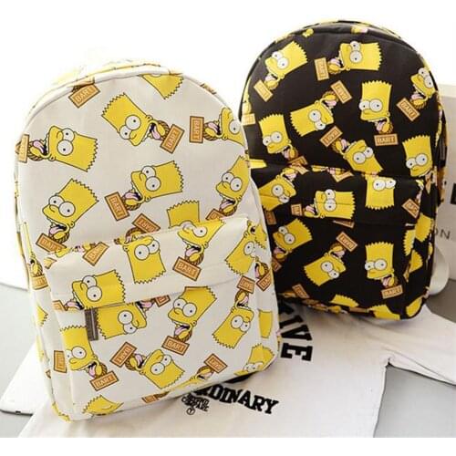 2020 Casual Cartoon Canvas Backpack Printed School Bags for Teenager Girls Shoulder Bag Mochila Feminina Sac Bags for Women