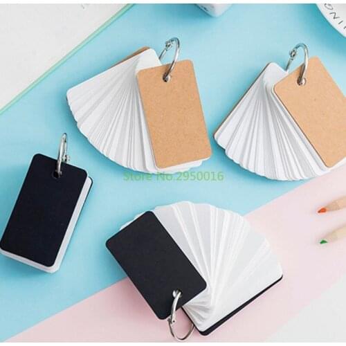 Simple DIY Index Cardboard Cover Blank Paper Card Memo Pad Bookmark Binder Rings Memo Notes School Office Supplies Gift C26