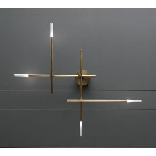 Gold or Black Simple Wall Light For Restaurant Bedroom Bedside Aisle Wall Lamp Nordic Postmodern Acrylic Art LED Wall-Sconce G4