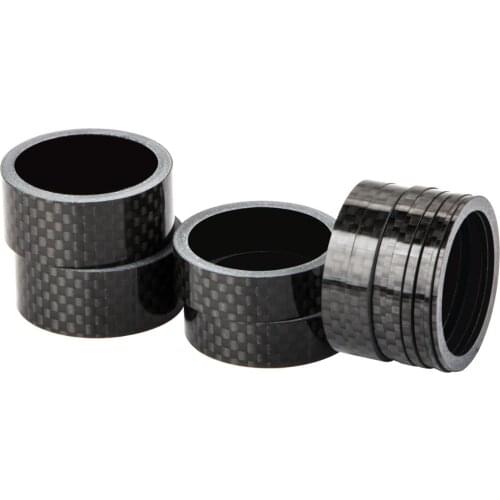 12 Pieces Bike Headset Spacer Carbon Fiber Bicycle Front Fork Stem Spacers Fit 1 1/8-Inch Stem 1 2 3 5 10 15 mm