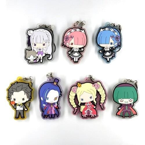 Re Life in a different world from zero Japanese anime figure rubber Silicone mobile phone charms key chain strap