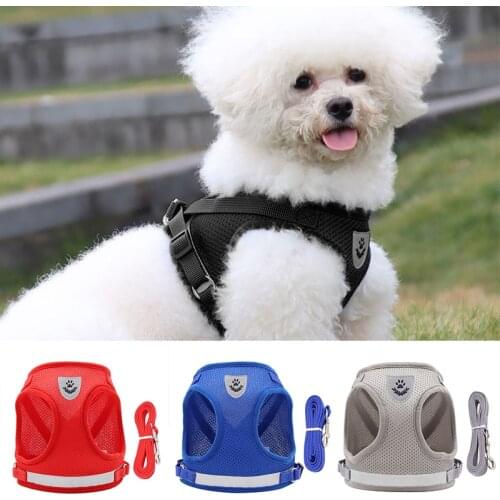 Adjustable Breathable Pet Harness With Leash Reflective Design Cat Vest Soft Kitten Vest For Walking Escape Proof Для Собак