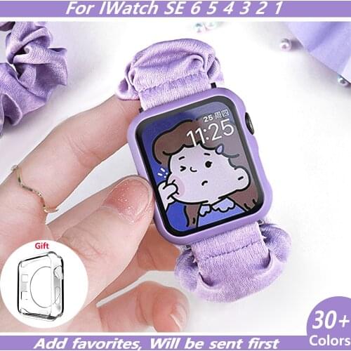 Scrunchie Elastic Straps Watch band for Apple Watch Band Series 6 SE 5 4 3 21 38mm 40mm 42mm 44mm to iwatch Ladies Bracelet Belt