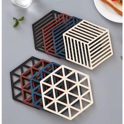 Geometric Bottle Mats Silicone Waterproof Table Placemat Heat Insulation Non-Slip Bowl Pads Coffee Coasters Kitchen Tableware