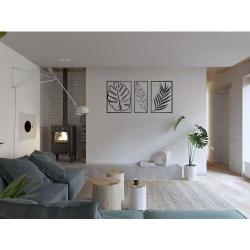 Modern Decoration Wall-Art Metal Leaf Wall Decor Home Decor 3 Pieces Leaf Wall Art Living Room Wall Decor Fresh Home Decor