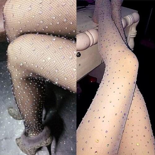 Sprkling Rhinestone Sockings Sexy DJ Costume Women Pantyhose DS Bar Salsa Dress Jazz Dance Gogo Stage Dance Costume Women VDB072