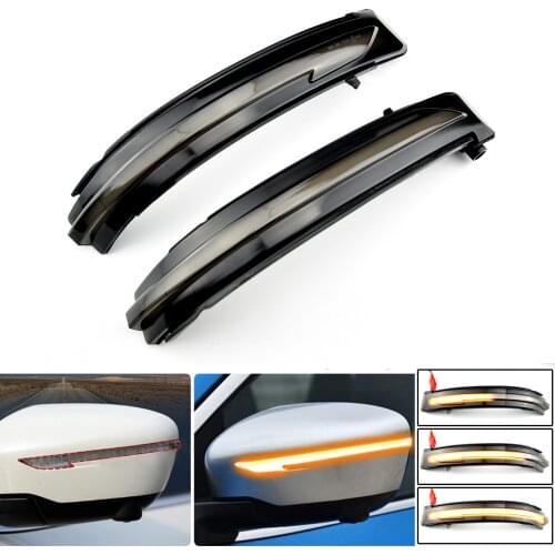 Pair LED Dynamic Side Mirror Lamp Turn Signal Light Blinker For Nissan X-Trail T32 Qashqai Murano Juke Navara Pathfinder 14-17