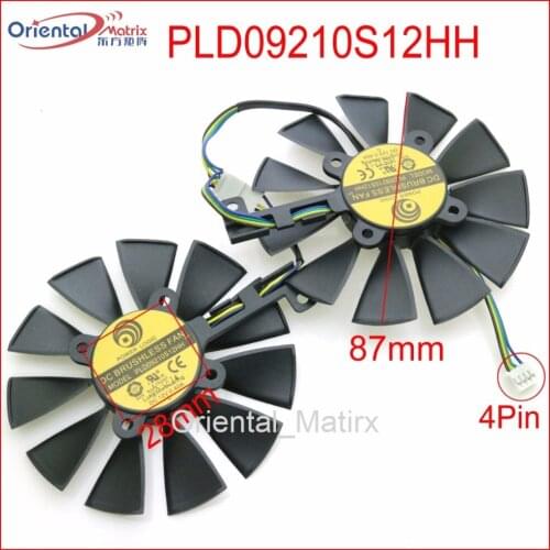 Free Shipping PLD09210S12HH 12V 0.40A 87mm VGA Fan For ASUS GTX1060 GTX1070 RX480 RX570 Graphics Card Cooling Fan