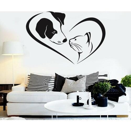 Vinyl Wall Decal Pets Grooming Dog Cat Veterinary House Wall Stickers for Grooming Salon Nursery Decoration Art Stickers C710