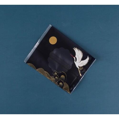 X7AB Vintage Moon Cake Plastic Bags 100 Pcs with Printing Jade Rabbit Flying to the Moon for Packaging Candy Cookies Bakery