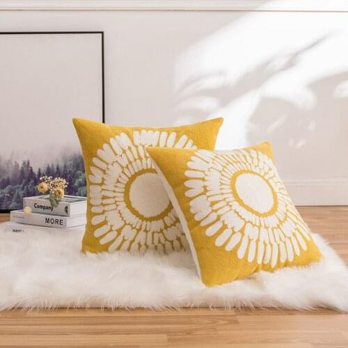 Southeast Asia Homestay Swing Sofa Decorative Pillow Cover Sunflower Daisy Embroidery Hammock Sofa Back