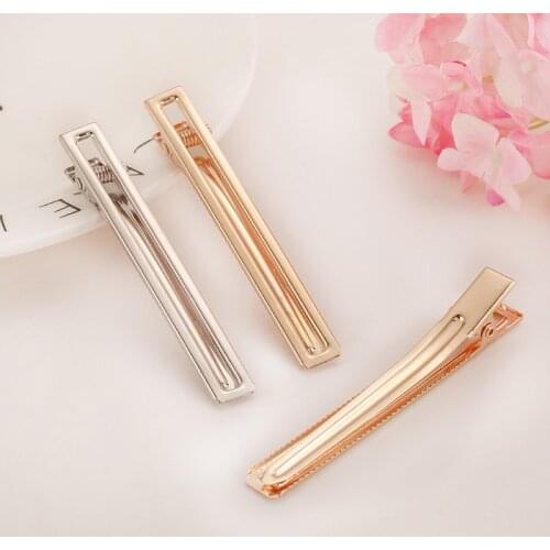 100 X Hollow Single Prong Alligator Hair Clips Hair Pins Korker Bow Handmade DIY Hair Barrette Accessories