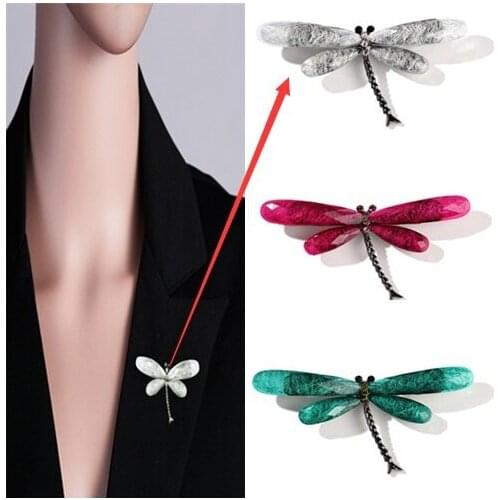 1PC Dragonfly Vintage Insect Animal Resin Brooch Pins Jewelry Gift Bouquet Brooch