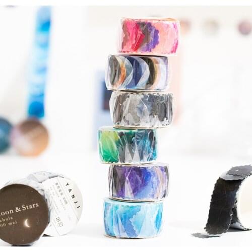 100 pcs Geometric Moon Stars Dots Washi Tape Masking Tapes Decorative Sticker DIY Adhesive Label Scrapbooking Diary Album