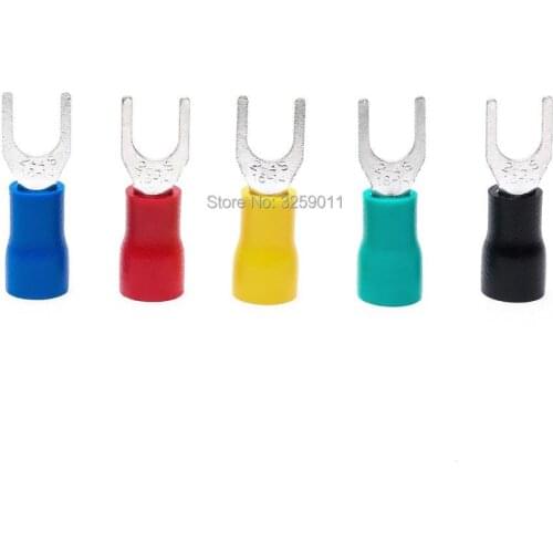 1000PCS SV2-4 TYPE TU-JYK Furcate Terminal Cable Wire Connector Pre Insulated Wiring Terminals Electrical Lug Crimp 16-14 AWG