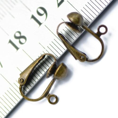 12pcs Bronze Clip-on Earring Blanks Non-Pierced Stud Converter Findings 16x14mm