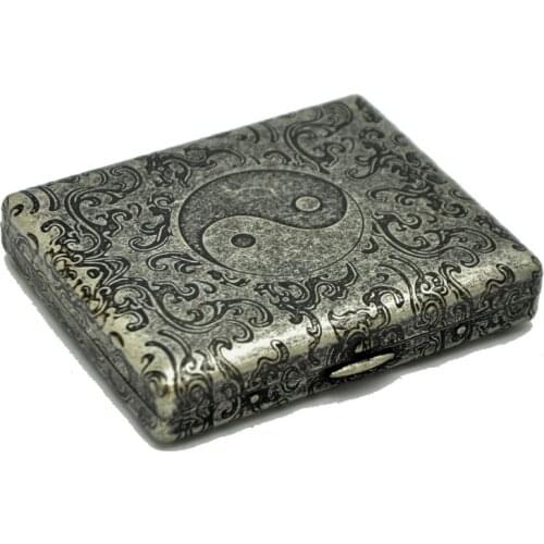 20 Cigarette High-Grade Kuboy Brass Corrosion Carved Smoking Cigarette Case Cloud Flower Pipe Pattern Father Husband Gift