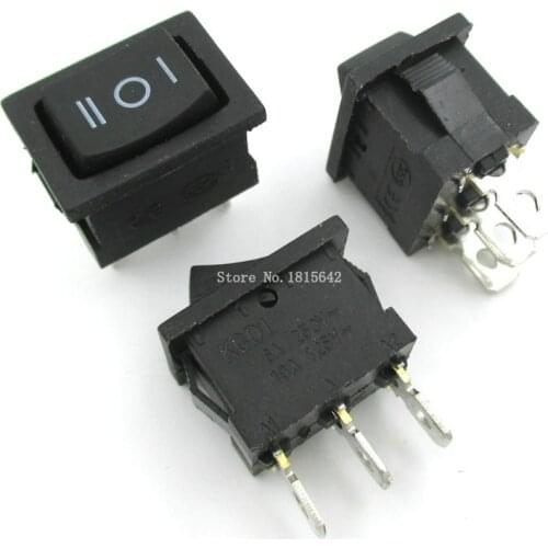 5PCS/LOT 15*21mm 3PIN ON/OFF/ON G120 Boat Rocker Switch 6A/250V 10A/125V KCD1 Black Switches