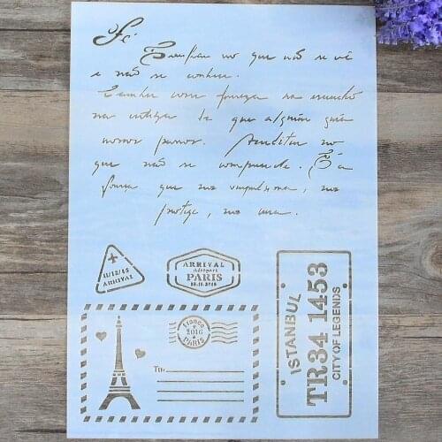 A4 29cm DIY Letter Layered Templates Wall Painting Scrapbooking Coloring Embossed Decorative Card for Album Template