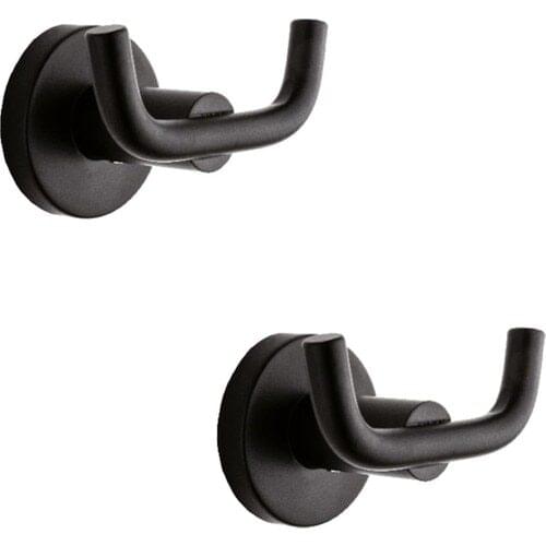 Ahlez Mira Black Dual Bathrobe Robe Hook 2 Pcs