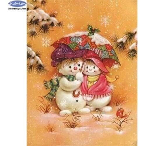 DIY 5D Diamond Embroidery Resin Diamond Mosaic Picture Landscape cartoon snowman full square Diamond Painting Cross Stitch Kits