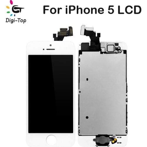 Digi-Top 10Pcs/Lot Complete LCD For iPhone 5 5S 5C Touch Screen Digitizer Display Full Assembly AAA+++High Quality Free DHL