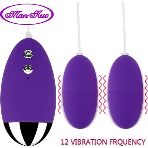 Man nuo Double Egg Vibrator Vagina Anal 2 Point Stimulation Sex Toys for Women for Couples Sex Product Vibrating Egg Ball