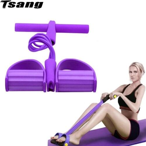 4 Tubes Resistance Bands Elastic Sit Up Pull Ropes Exerciser Belly Home Gym Training Workout Band For Yoga Fitness Equipment