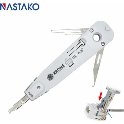 NASTAKO Telecom Tool Ethernet Network Patch Panel Faceplate Punch Down Tool RJ11 RJ45 Cat5 Cat6 Keystone Jack Puncher Grey