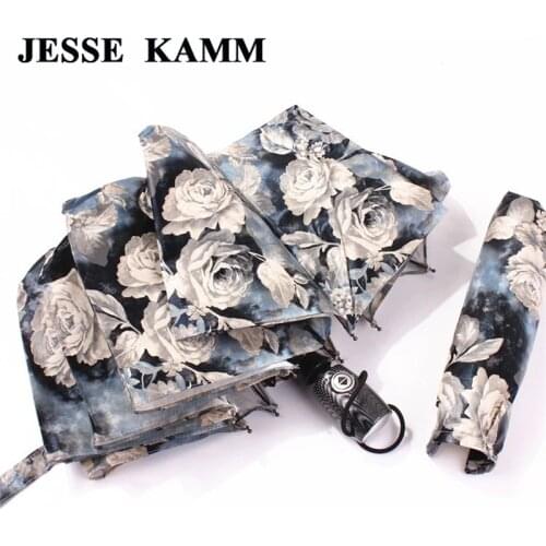 JESSE KAMM Big Strong For Two People Fully Automatic Compact Anti-UV Rain Sunshine Windproof Umbrellas For Women Ladies Fashion