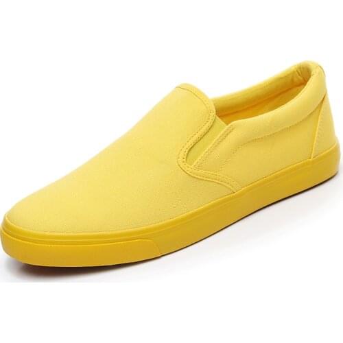 New Canvas Driving Shoes Men Green Black Yellow White Vulcanized Lazy Canvas Shoes Mens Designer Sneakers Fashion Men edf45