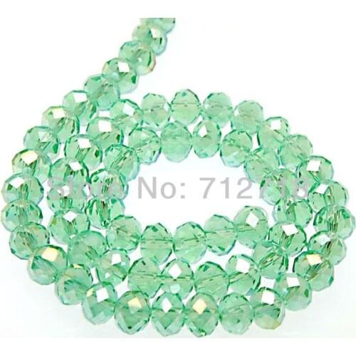 Beads crystal rondelle beads AB plated Faceted beads peridot 8x10mm rondelle,Sold of 5 strands (Min Order $20)